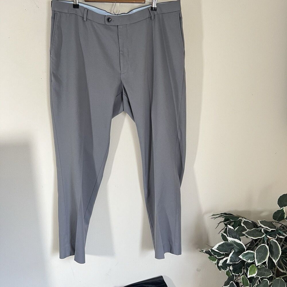 Peter Millar Sports Men's Performance Pleated Pants Gray Size 42/31 Stretch